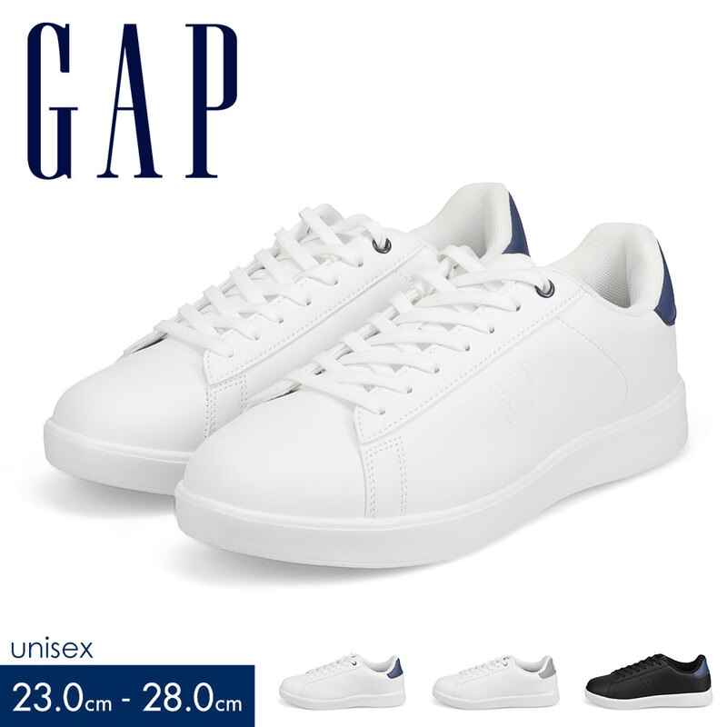 GAP ユニセックス コートスニーカー ローカット 軽量 シンプル カジュアル 靴 ホワイト ブラック メンズ レディース ギャップ GPU12501