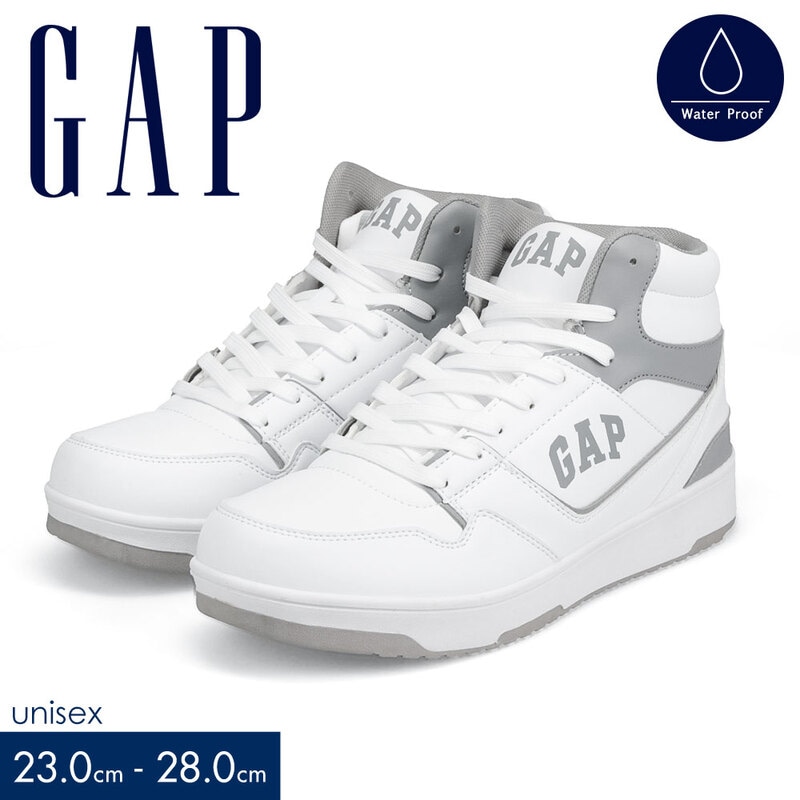 GAP ハイカットスニーカー 防水 メンズ レディース 婦人 紳士靴 シューズ ベーシック ロゴ オールシーズン デイリー ギャップ GPU22342