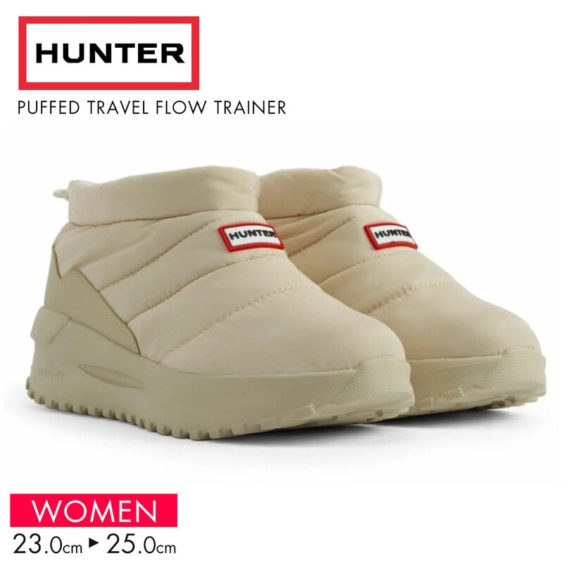 ハンター ショートブーツ レディース 靴 シューズ 防水 雪 HUNTER PUFFED TRAVEL FLOW TRAINER UFF7002NYL