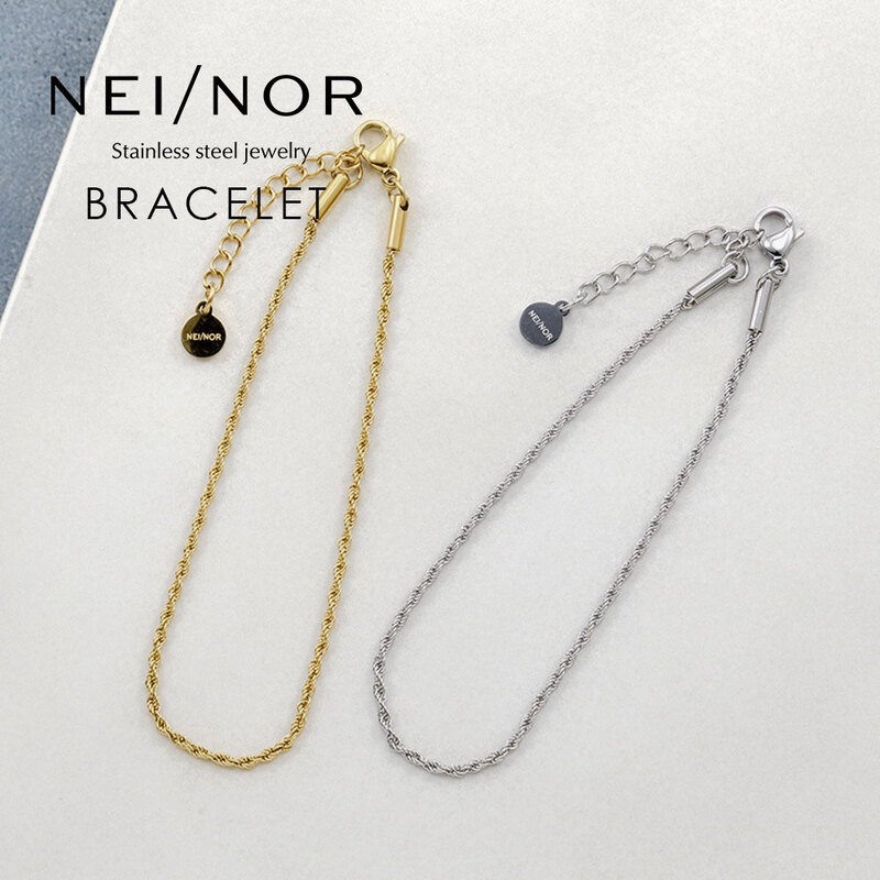 Nei/nor（ネイナー）Nei/nor ブレスレット 腕輪 アンクレット お肌に優しい つけっぱなしok サージカルステンレス 316L 変色 錆 傷に強い 低アレルギー アクセサリー 0042