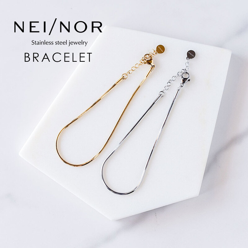 Nei/nor（ネイナー）Nei/nor ブレスレット 腕輪 アンクレット お肌に優しい つけっぱなしok サージカルステンレス 316L 変色 錆 傷に強い 低アレルギー アクセサリー 0040