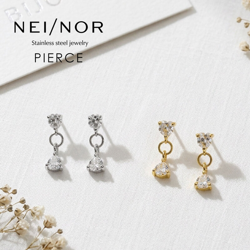 Nei/nor ピアス アレルギー対応 つけっぱなし OK  サージカルステンレス メンズ レディース セカンドピアス アクセサリー ゴールド 0135