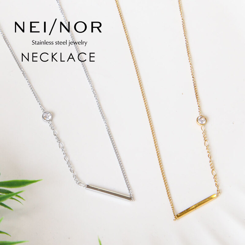 Nei/nor ネイナー ネックレス レディース サージカルステンレス316L つけっぱなしOK 金属アレルギー対応 チェーン ゴールド シルバー 0140