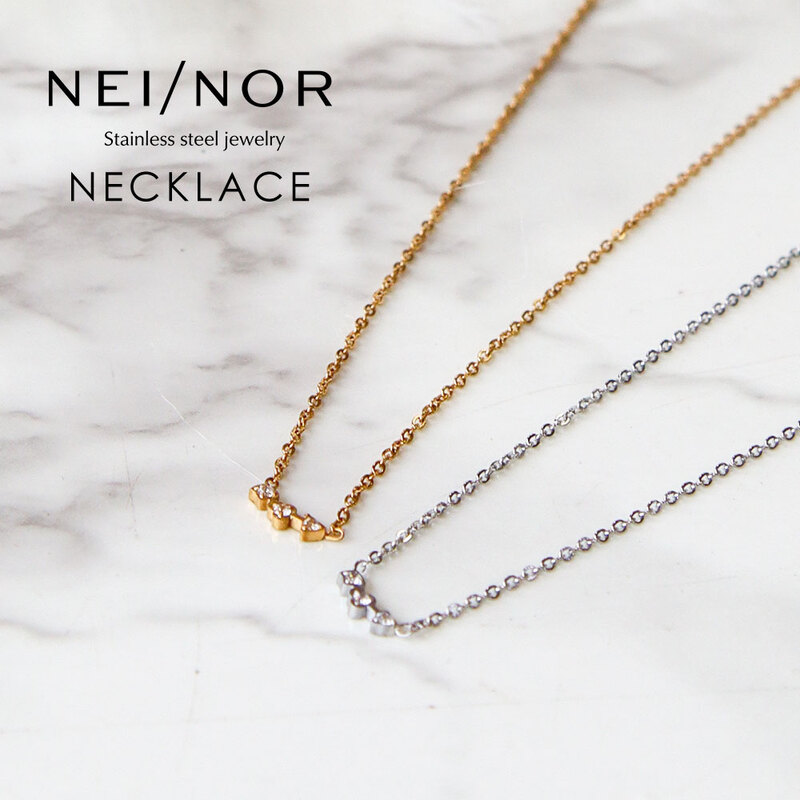 Nei/nor ネイナー ネックレス レディース サージカルステンレス316L つけっぱなしOK 金属アレルギー対応 チェーン ゴールド シルバー 0123
