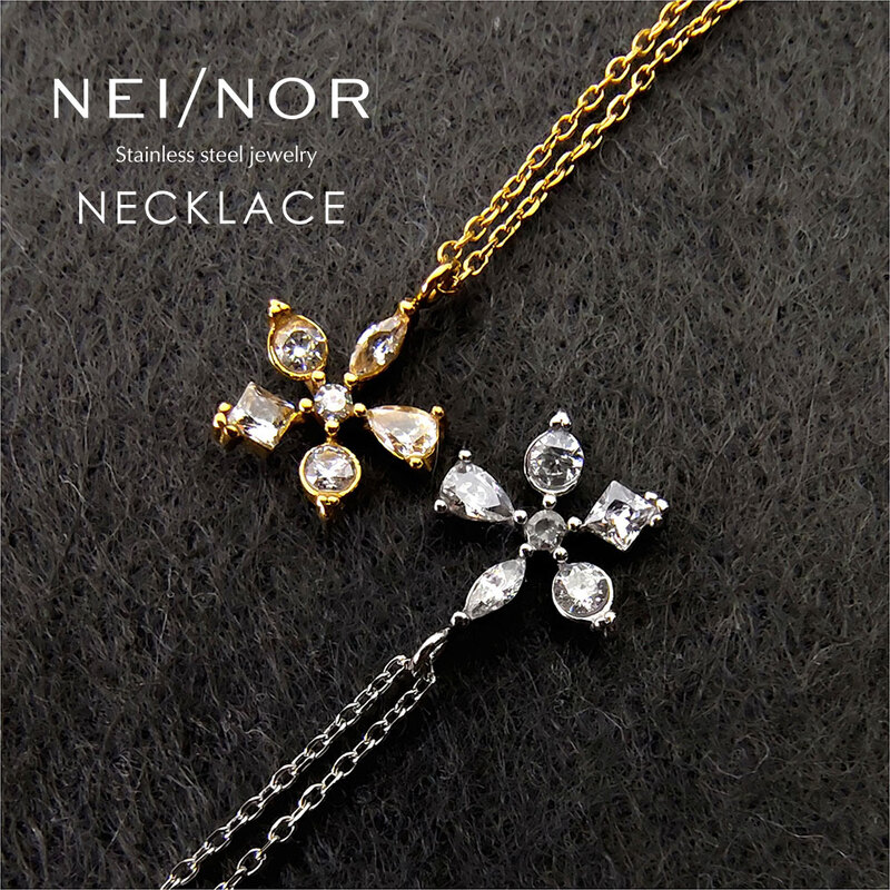 Nei/nor ネイナー ネックレス レディース サージカルステンレス316L つけっぱなしOK 金属アレルギー対応 チェーン ゴールド シルバー 0125