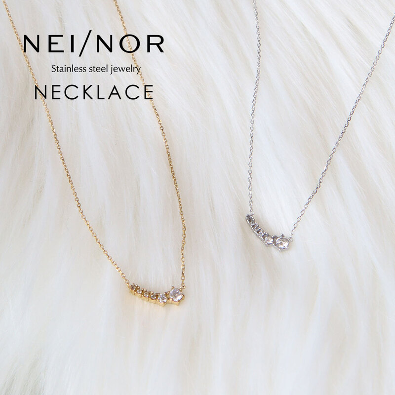 Nei/nor ネイナー ネックレス レディース サージカルステンレス316L つけっぱなしOK 金属アレルギー対応 チェーン ゴールド シルバー 0128