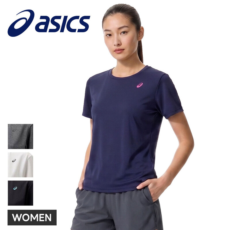 アシックス Tシャツ レディース 半袖 トレーニングウェア 吸汗速乾 スポーツ 夏 asics ウイメンズドライワンポイント半袖シャツ 2032c786