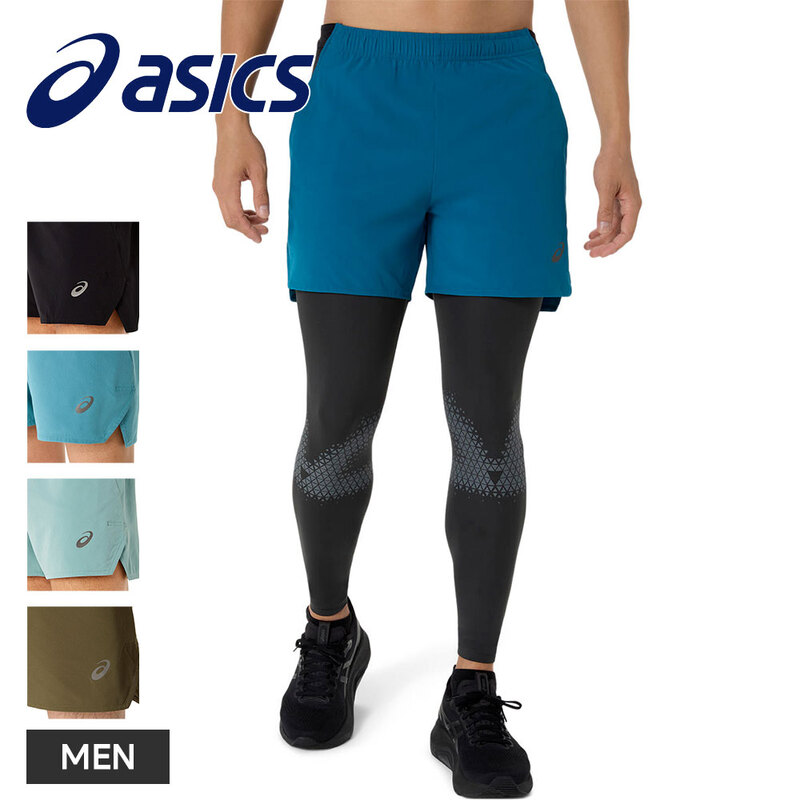 アシックス ランニング マルチポケット ショートパンツ メンズ 吸汗速乾 軽量 ランニング マラソン トレーニング スポーツウェア asics ショーツ 2011d100