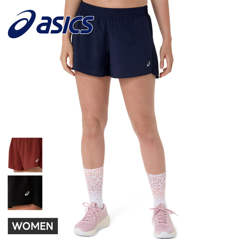 アシックス ランニングパンツ ショートパンツ レディース ランニングショーツ 女性用 吸汗速乾 ドライ 軽量 asics ランニングドライ 4インチショーツ 2012d151