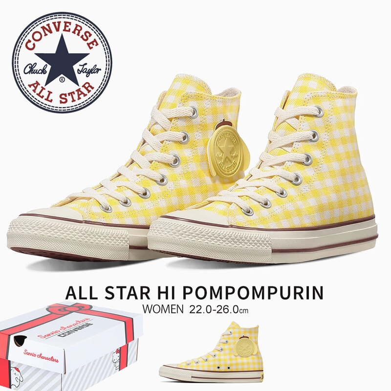 コンバース オールスター キャンバススニーカー ポムポムプリン サンリオ ハイカット CONVERSE ALL STAR HI POMPOMPURIN