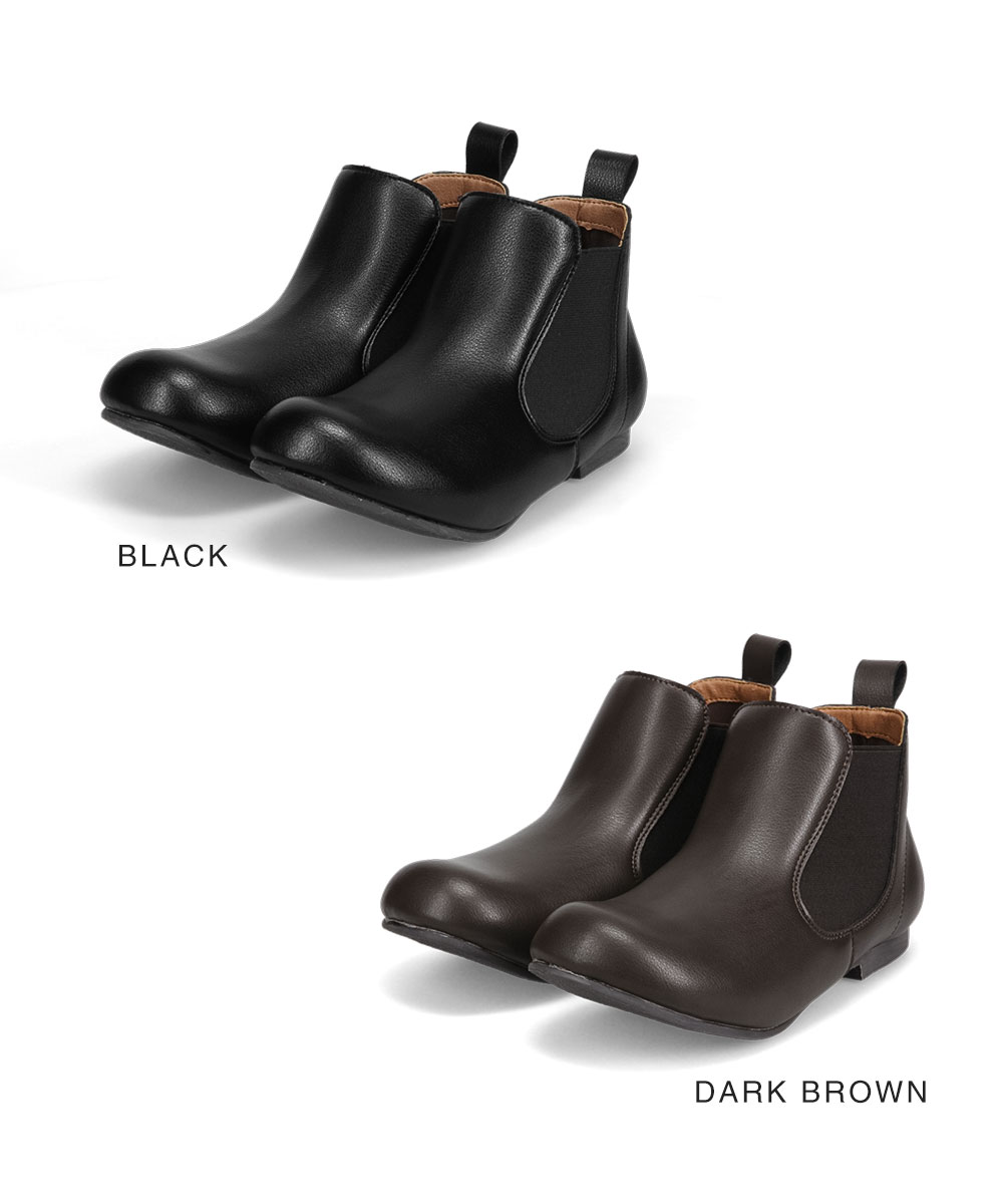 サイドゴアブーツ レディース 3E ショート ブーツ ローヒール