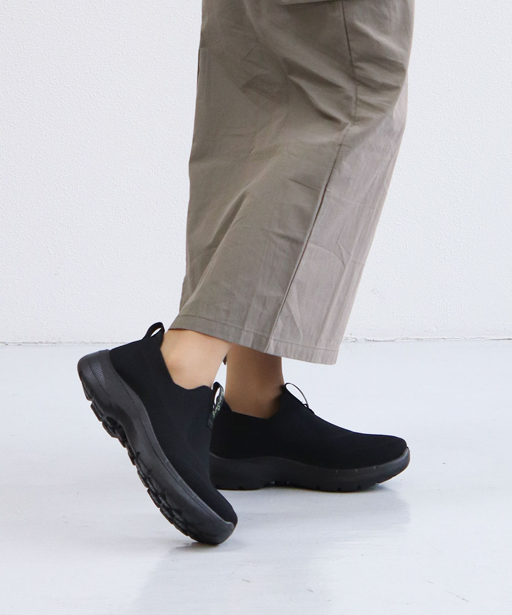 スリッポン レディース スニーカー 歩きやすい ジュニア 黒 ネイビー