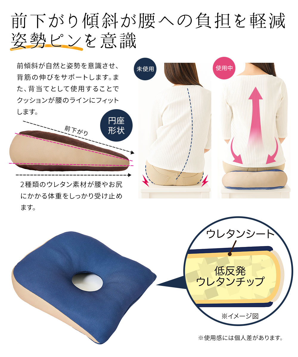 クッション 低反発 姿勢 座布団 デスクワーク 椅子 イス 腰 筋 円座