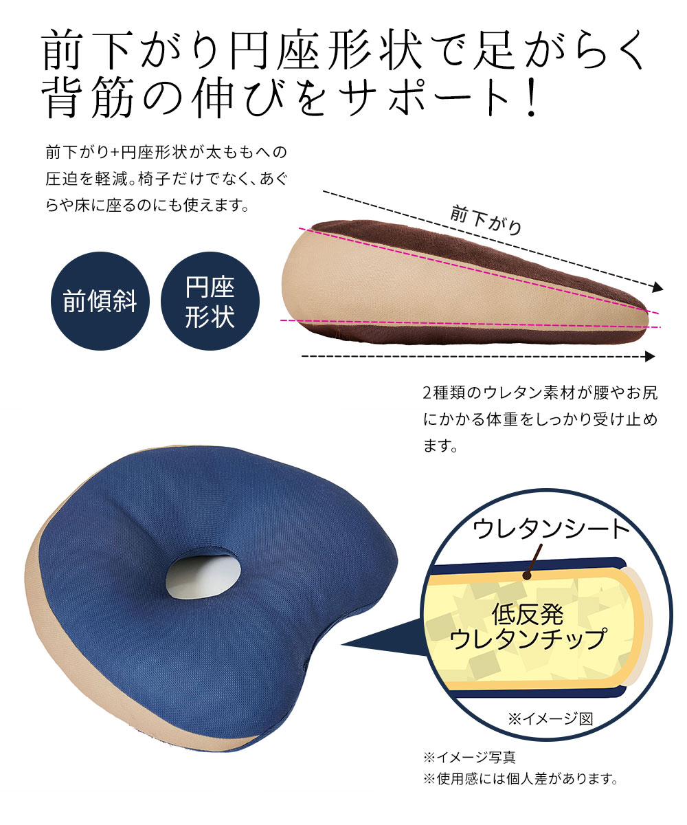 クッション 低反発 姿勢 座布団 デスクワーク 椅子 腰 ソファ 円座形状