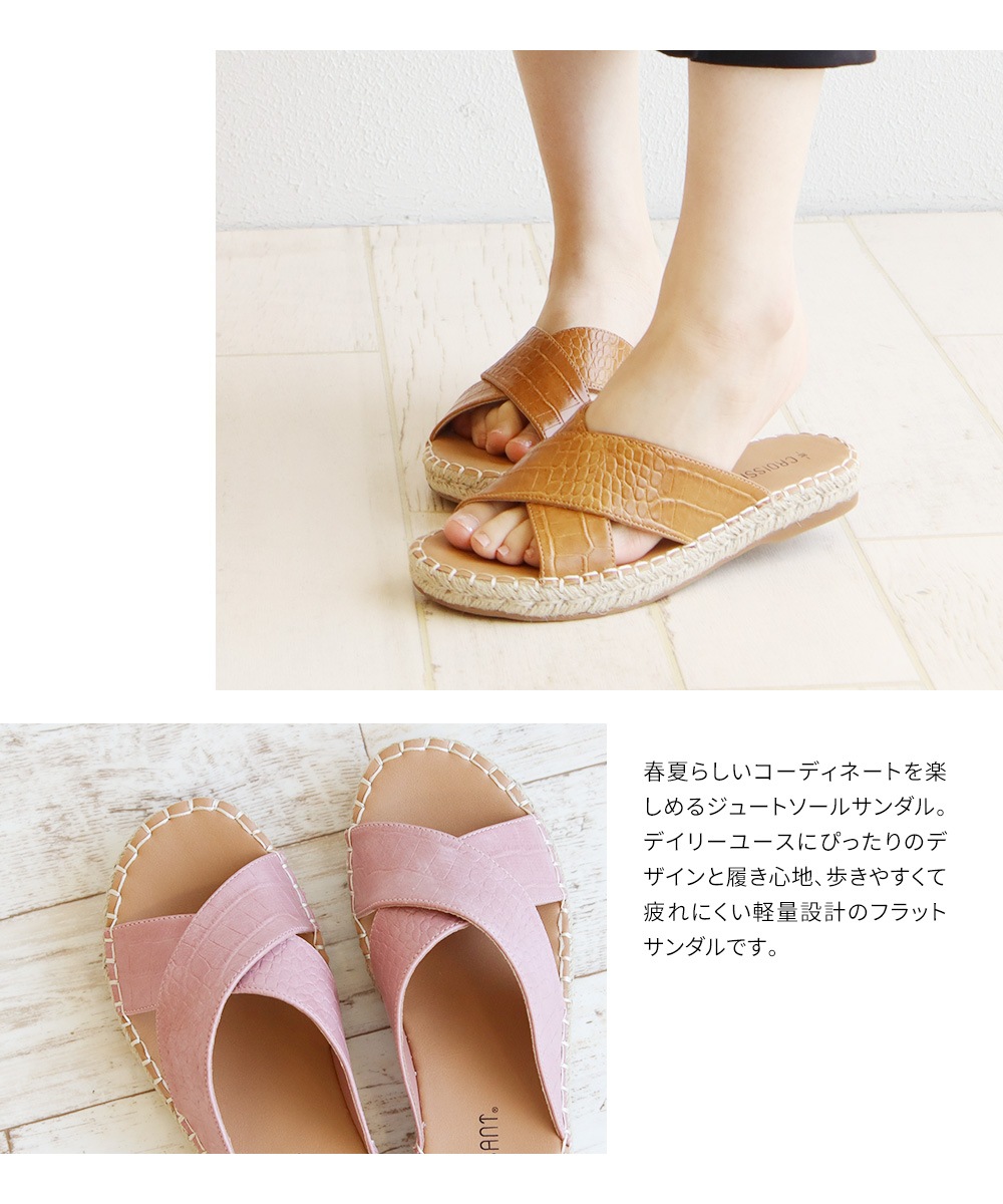 サンダル レディース ぺたんこ つっかけ フラットサンダル