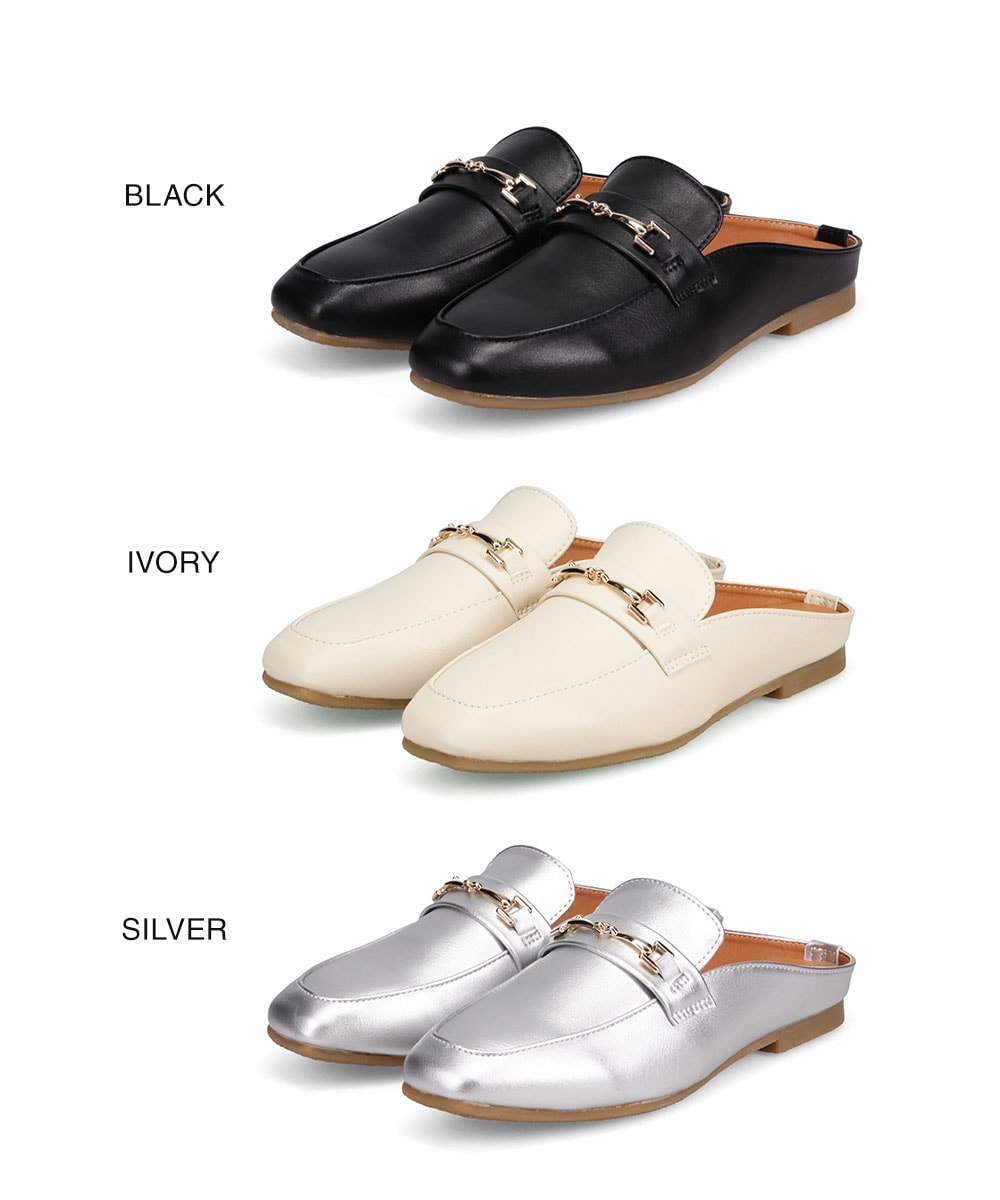 ローファー．サンダル サンダル ミュール ビットローファー スリッパ つっかけ ぺたんこ