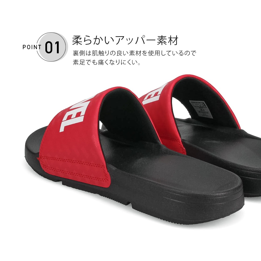 スライドサンダル ジュニア シャワーサンダル メンズ フラット 軽量