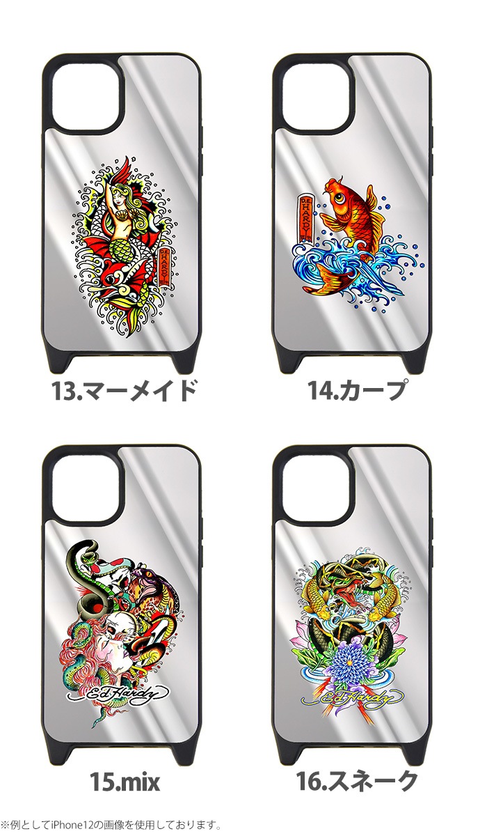 iPhone������ �ߥ顼 �� iPhone15 Pro iPhonexr iphone13 iphone12 �����ե���14 �ߥ顼������ ���С� �ǥ����� Ed Hardy ������� ���ɥϡ��ǥ���