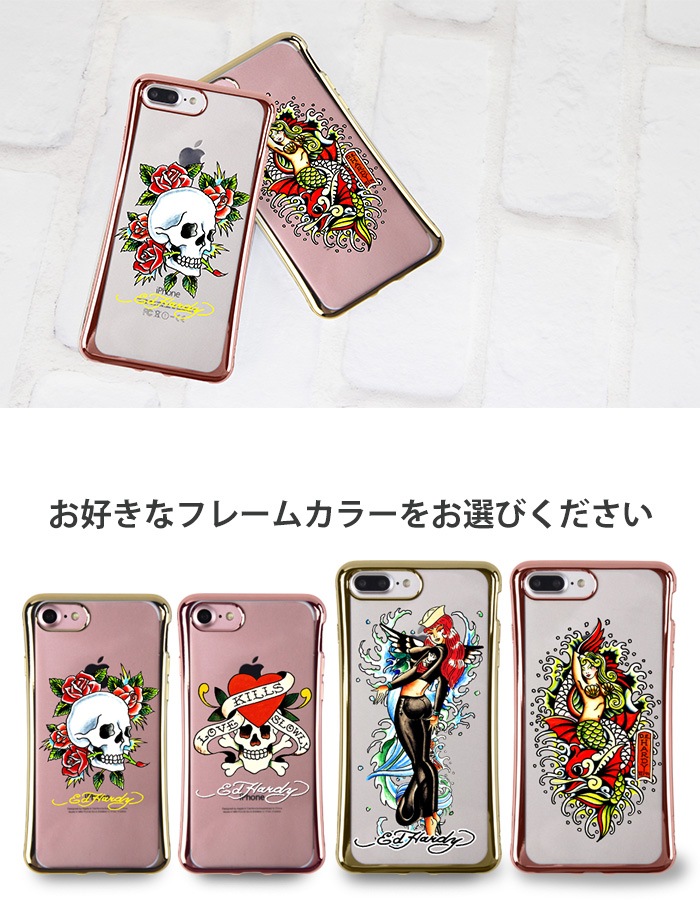 ED HARDY ɥϡǥ  ǥ iphone7 iPhone7plus Ѿ׷ TPU ꥢ   ȥåץۡ ׷ۼ ե С ե7 ץ饹 ץ Ʃ ꥢ