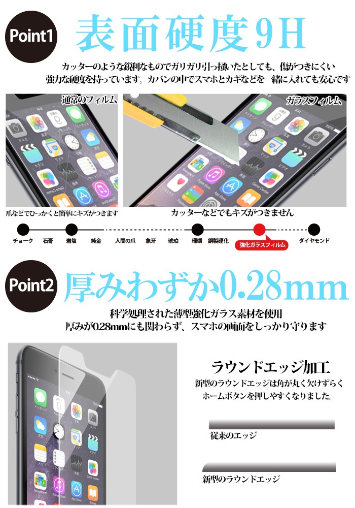 iPhone 6S iPhone 6 饹  վݸե 1 iphone6s iphone6 վݸߥ顼饹 ̥饹ե վݸ iphone ե