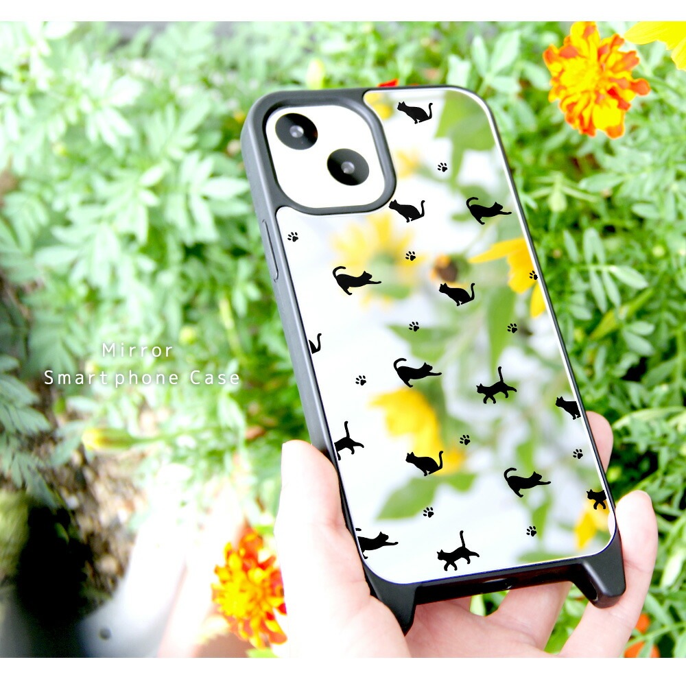 Iphone Tpuミラーケース ねことあしあと デザイン Mtp006