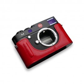 GARIZ Leica M用 本革カメラケース BL-LCMR レッド|ボディージャケット・ハーフケース|カメラケース