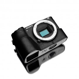 GARIZ SONY α6500用 本革カメラケース XS-CHA6500BK ブラック|ボディージャケット・ハーフケース|カメラケース