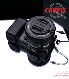 GARIZ SONY 16-50mm用 レンズキャップフィックス XA-CF1650BK ブラック|レンズキャップ落下防止カバー|カメラアクセサリー
