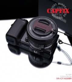GARIZ SONY 16-50mm用 レンズキャップフィックス XA-CF1650BR ブラウン|レンズキャップ落下防止カバー|カメラアクセサリー