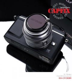 GARIZ OLYMPUS 37mm/40.5mm用 レンズキャップフィックス XA-CFOEBR ブラウン|レンズキャップ落下防止カバー|カメラアクセサリー