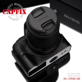 GARIZ Canon E-58II用 レンズキャップフィックス XA-CFE58IIBK ブラック|レンズキャップ落下防止カバー|カメラアクセサリー
