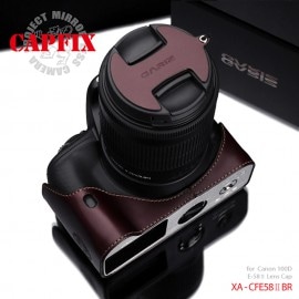 GARIZ Canon E-58II用 レンズキャップフィックス XA-CFE58IIBR ブラウン|レンズキャップ落下防止カバー|カメラアクセサリー