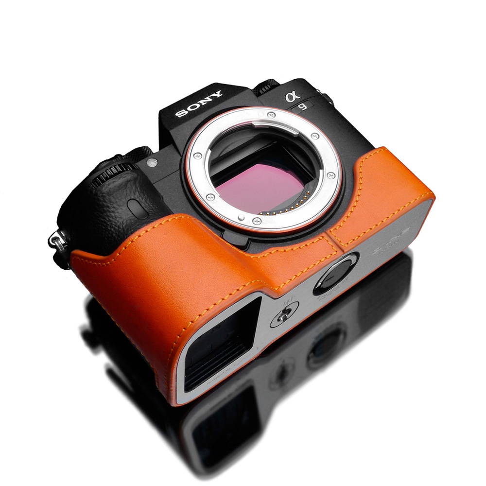 GARIZ SONY α9/α7 III /α7R III 兼用 本革カメラケース XS-CHA9OR オレンジ-スマイルカメラ