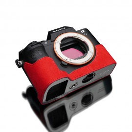 GARIZ SONY α7II/α7RII/α7SII用 アルカンターラカメラケース ストラップセット AT-A7IIR with Strap レッド|ボディージャケット・ハーフケース|カメラケース