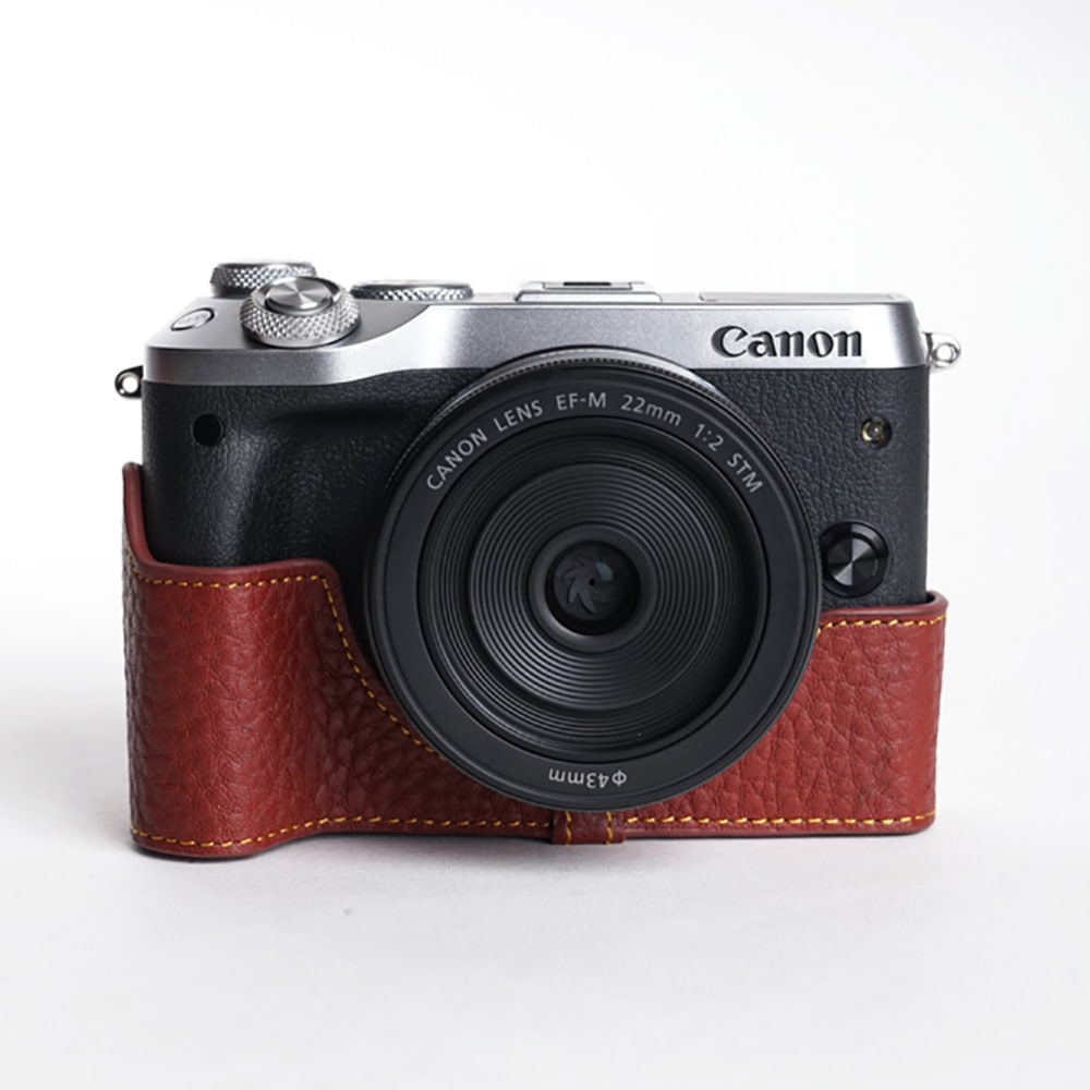 TP Original Canon EOS M6 用 ボディーハーフケース ブラウン