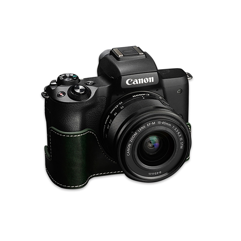 TP Original Canon EOS Kiss M 用 ボディーハーフケース エメラルドグリーン