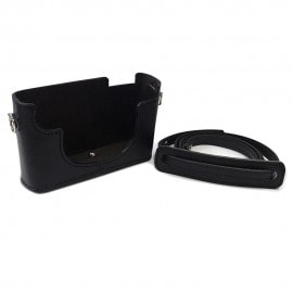 カメラ.ヒラノ Leica ライカ CL用 ハンドメイド本革カメラケース（ストラップ付属） ブラック