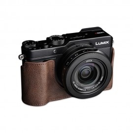 TP Original Panasonic LUMIX LX100II 用 ボディーハーフケース ダークブラウン