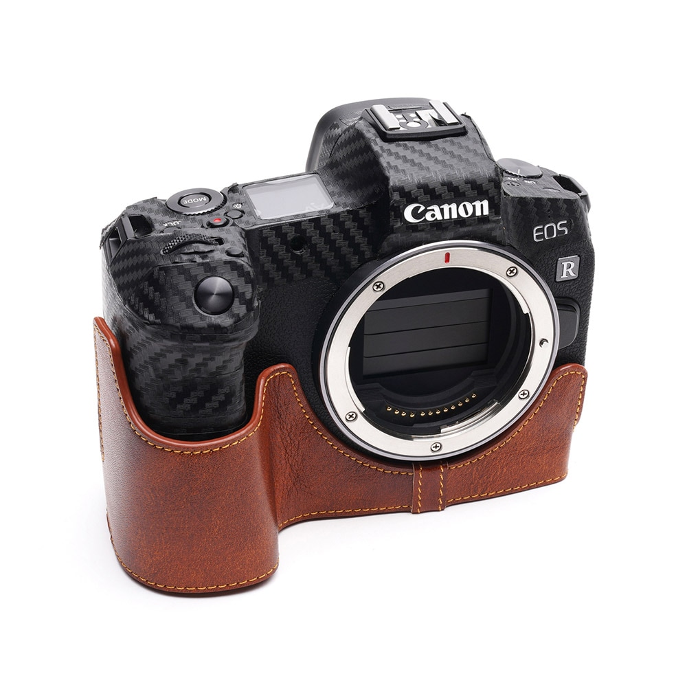 TP Original Canon EOS R 用 ボディーハーフケース ライトブラウン