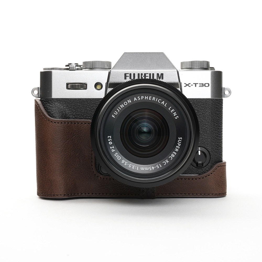 TP Original FUJIFIFILM X-T30/20/10 用 ボディーハーフケース ダークブラウン