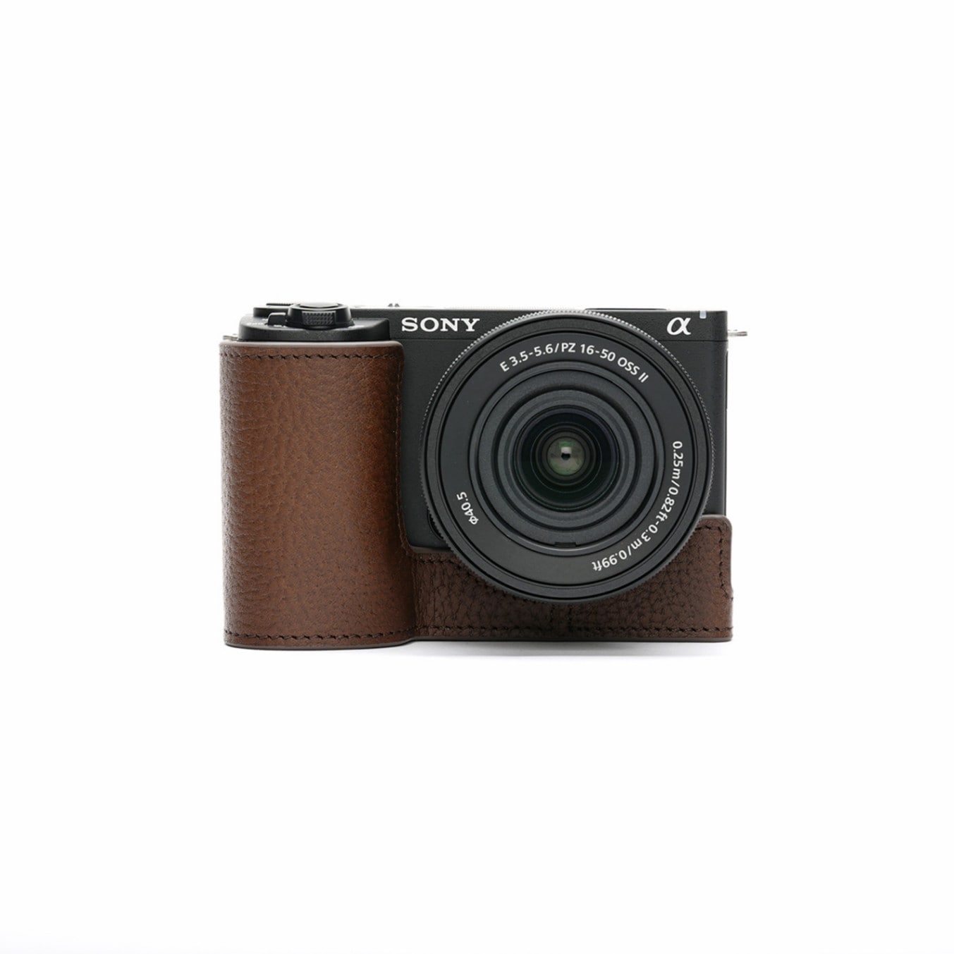 TP Original SONY VLOGCAM ZV-E10 II用 ボディーハーフケース ダークブラウン
