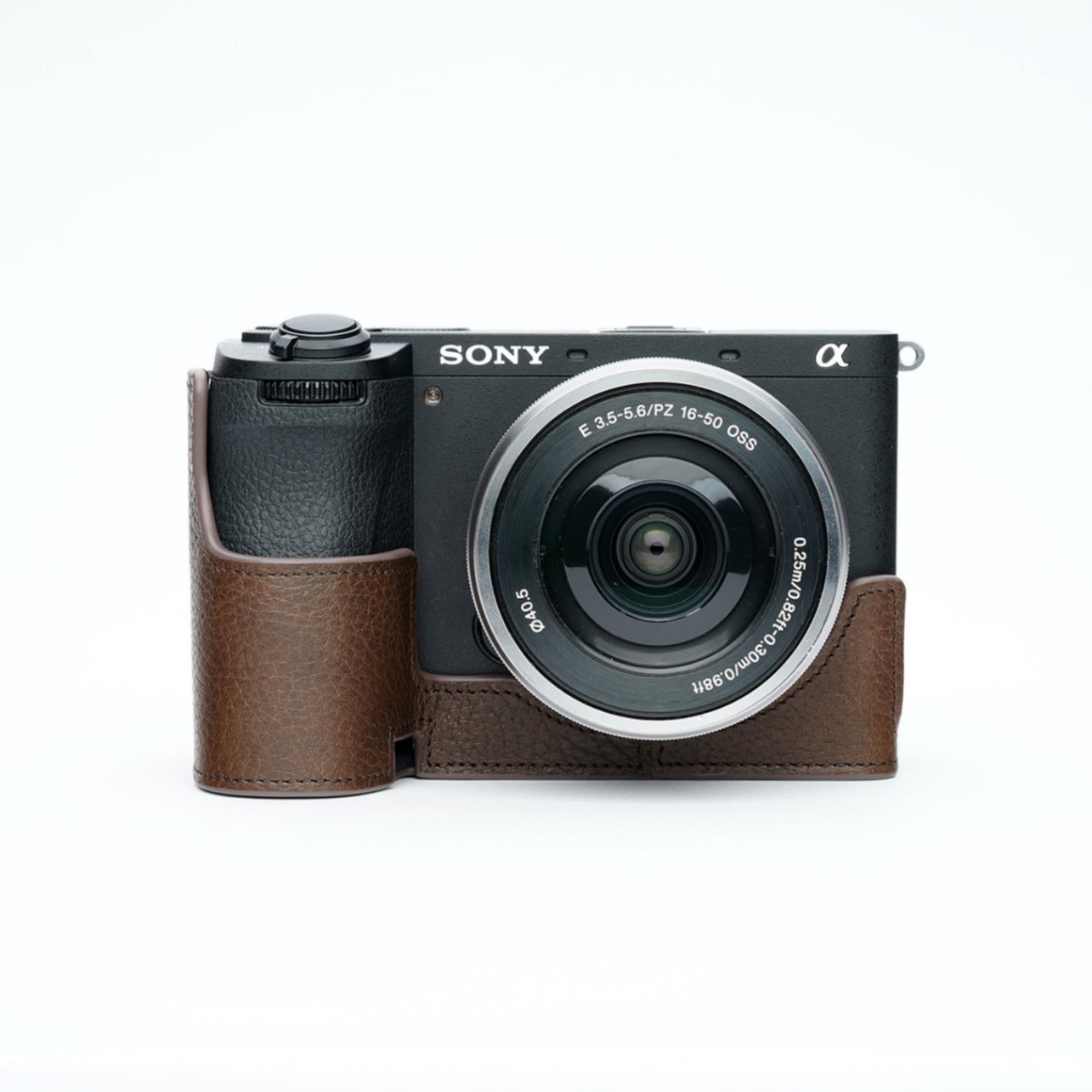 TP Original SONY α6700用 ボディーハーフケース ダークブラウン