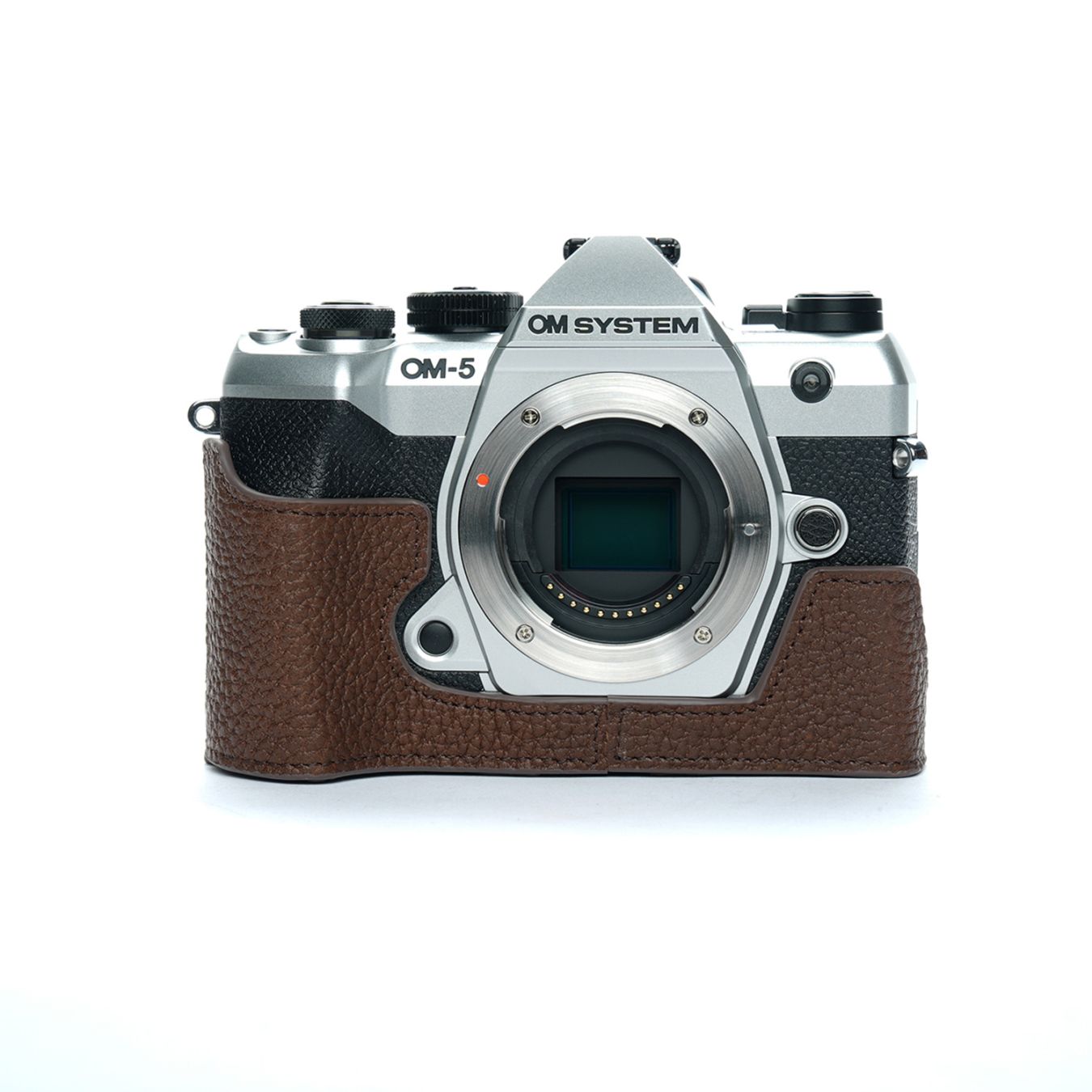 TP Original OM SYSTEM OM-5 Mark II 用 ボディーハーフケース ダークブラウン