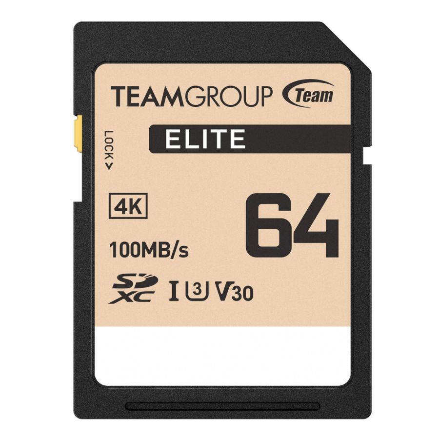 Team ELITE SDXC UHS-I U3 V30 メモリーカード 64GB