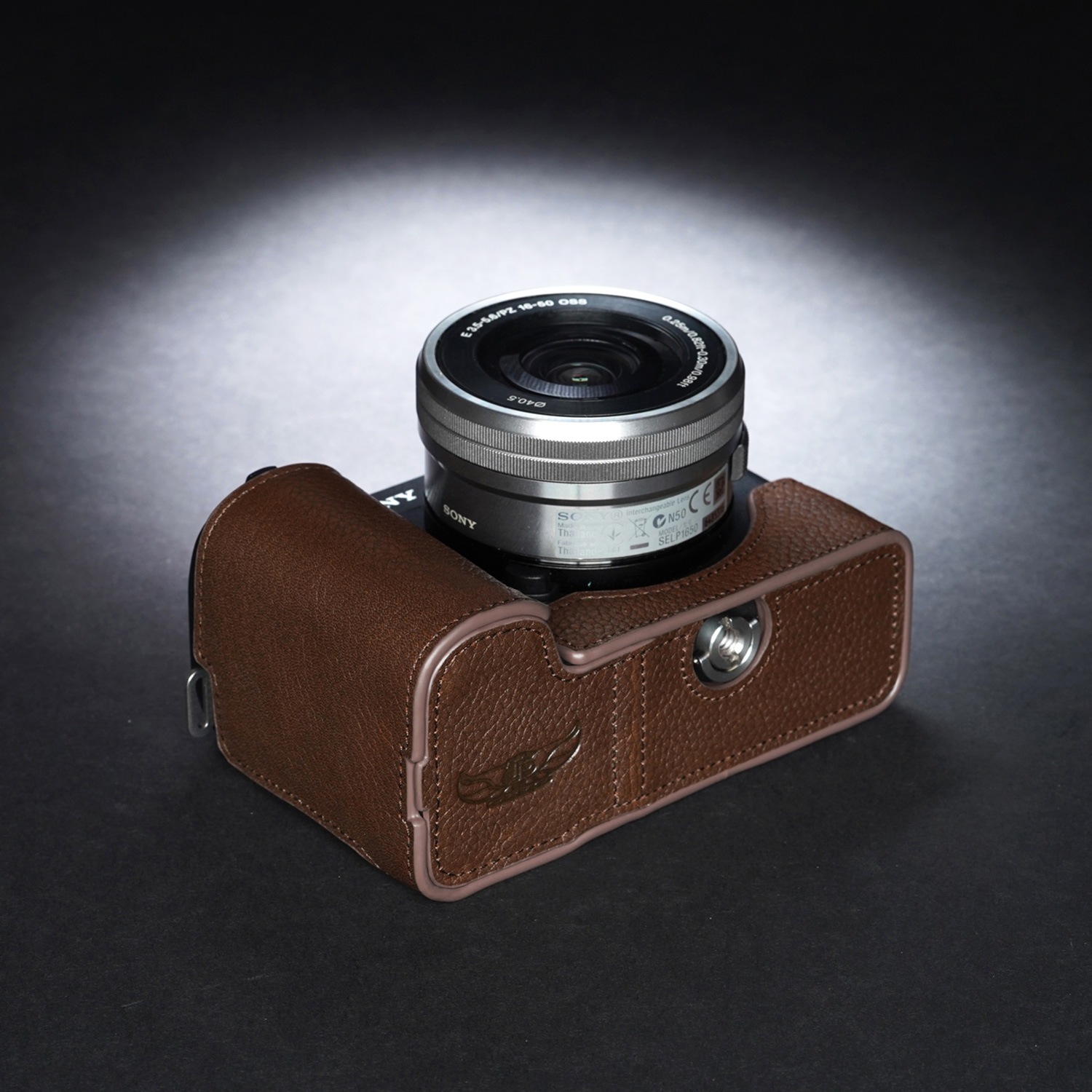 TP Original SONY VLOGCAM ZV-E1 用 ボディーハーフケース ダークブラウン