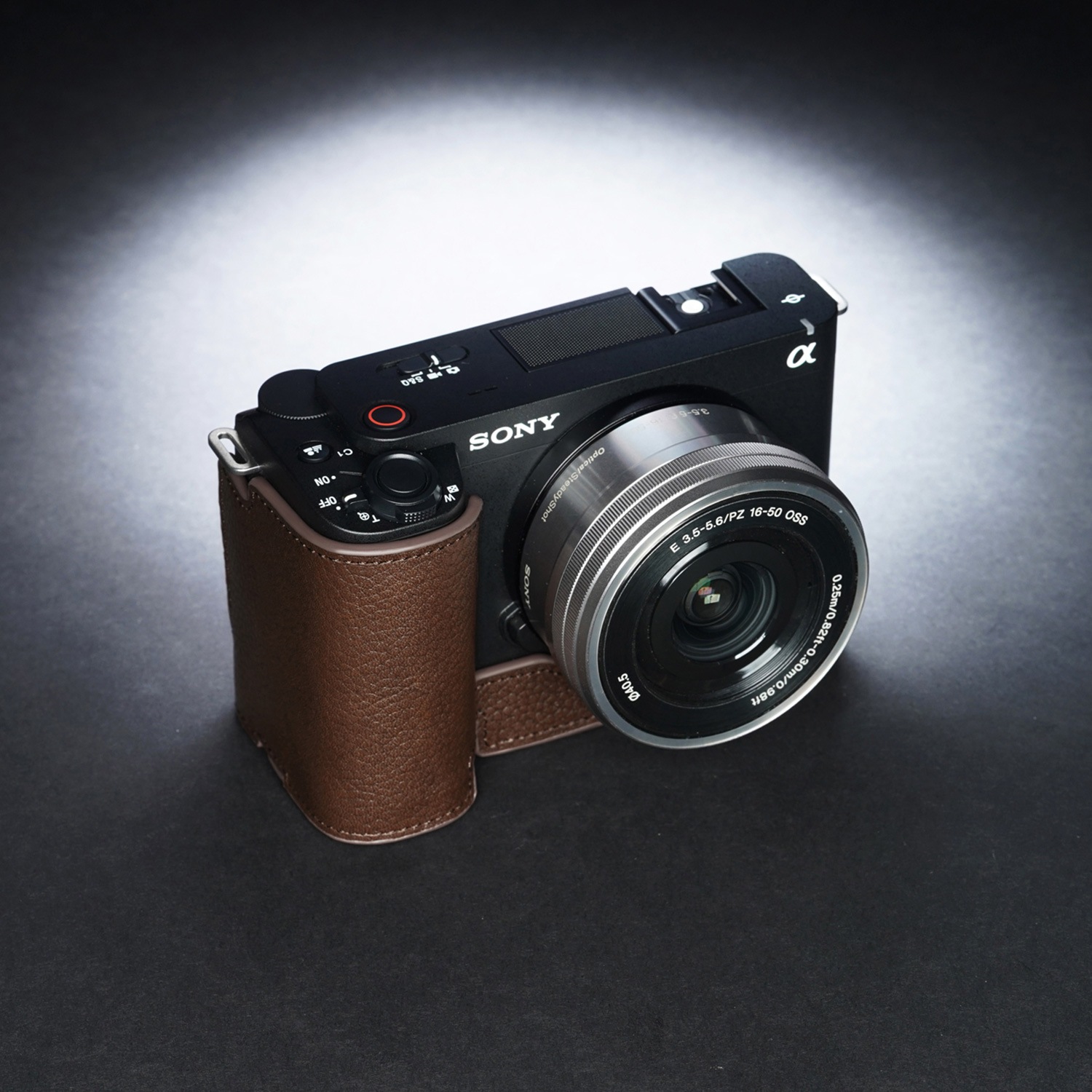 カメラケース TP Original SONY VLOGCAM ZV-1M2 ZV-1F 専用 レザー ケース Black おしゃれ 本革 牛革 速写ケース ソニー TB06ZV1M2-BK SONY VLOGCAM ZV-1 TP Original SONY VLOGCAM ZV-1 用 ボディーハーフ