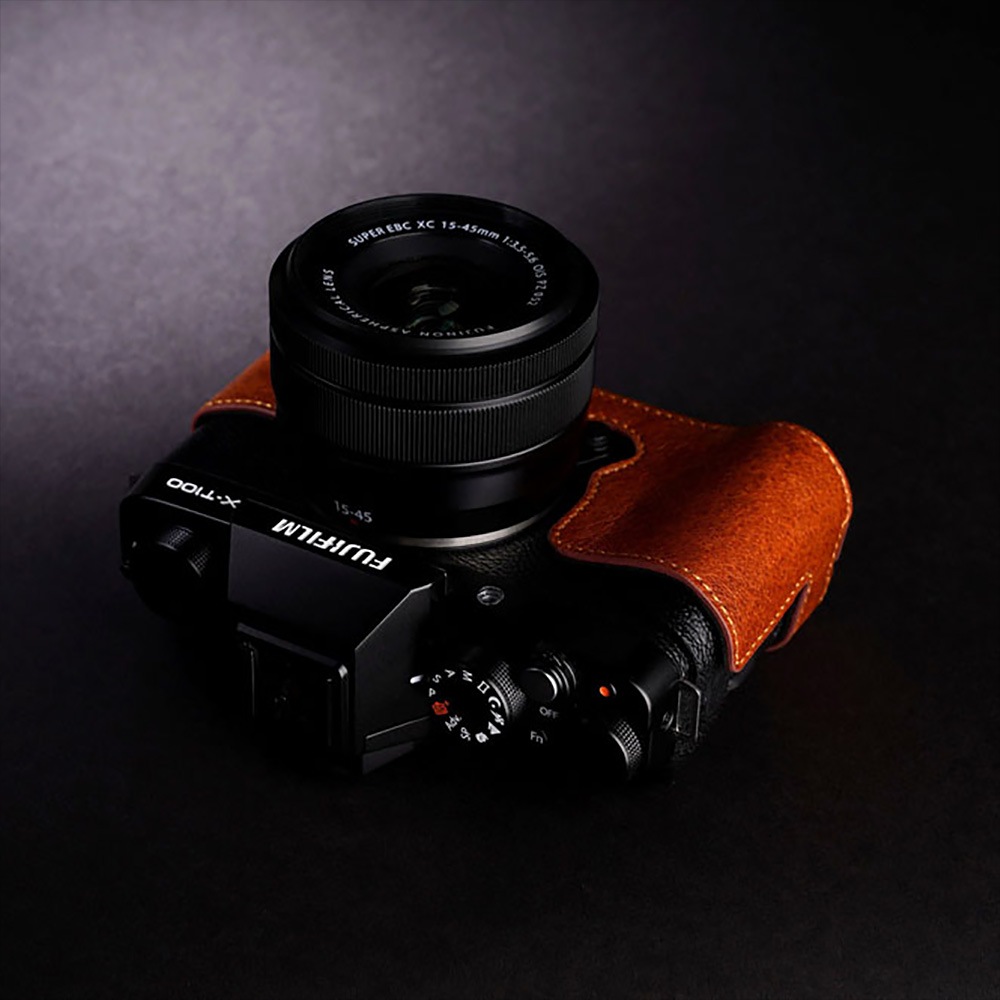 TP Original FUJIFILM X-T100 用 ボディーハーフケース ブラウン