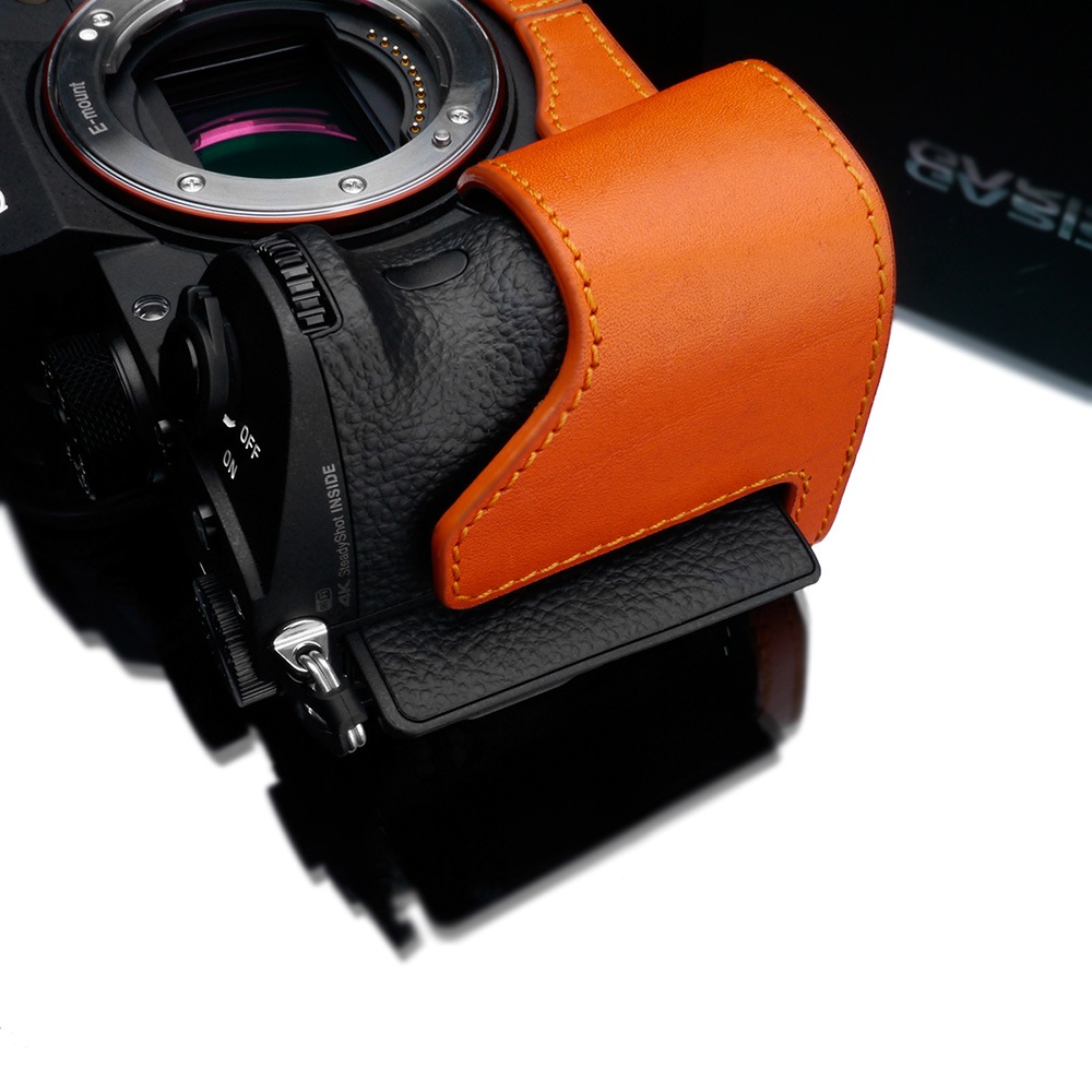 GARIZ SONY α9/α7 III /α7R III 兼用 本革カメラケース XS-CHA9OR オレンジ-スマイルカメラ