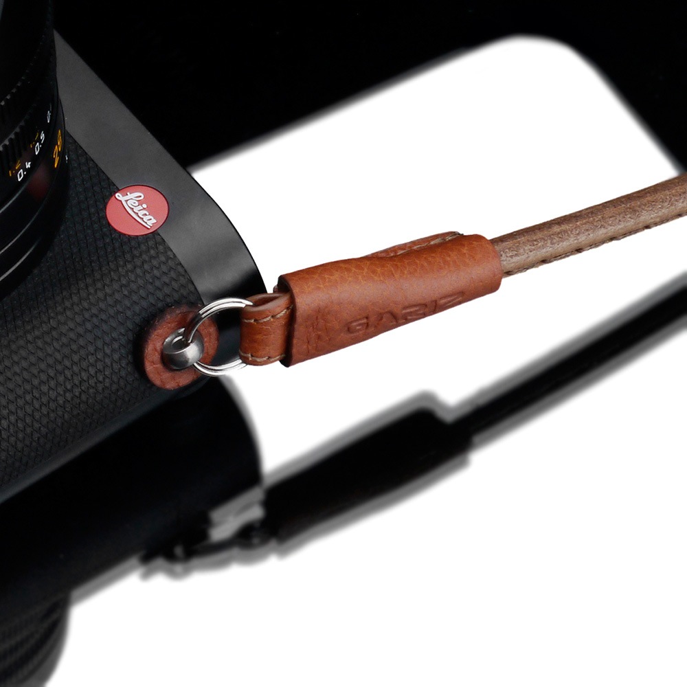 GARIZ ミラーレス一眼カメラ用 イタリアンレザー カメラネックストラップ（80cm） XS-CSNSBKR ブラックレッドステッチ