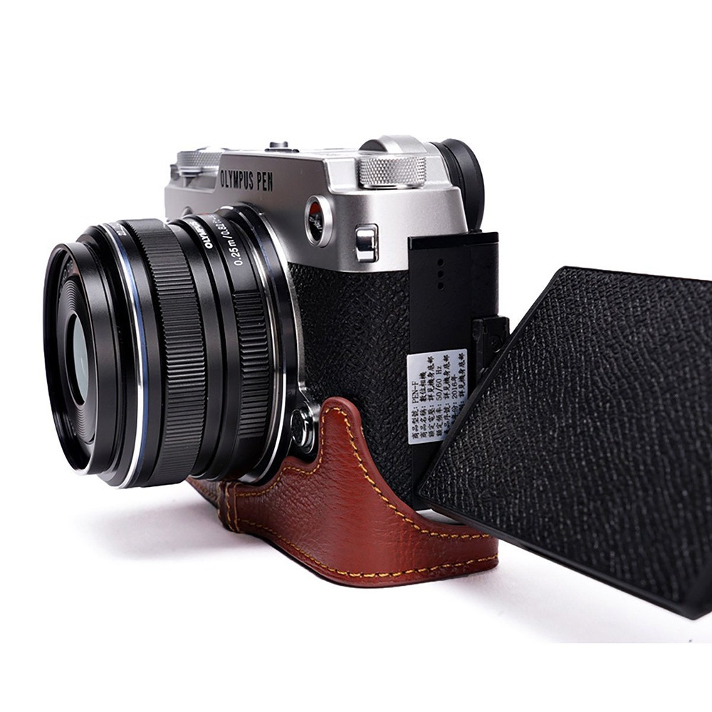 OLYMPUS PEN E-PL7 ミラーレスカメラ レンズ2本 レザーケース Amazon.co.jp: ボトムオープニング トップレイヤー リアルレザー